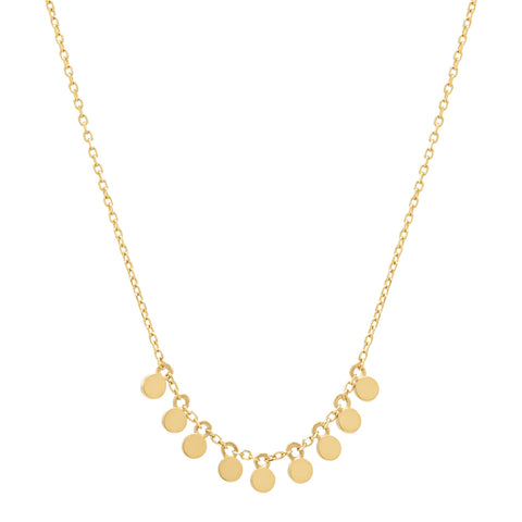 14k Solid Gold Tiny Multi-Disc Necklace -  - Necklaces - Ofina