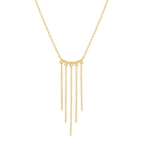 14k Solid Gold Fringe Necklace -  - Necklaces - Ofina