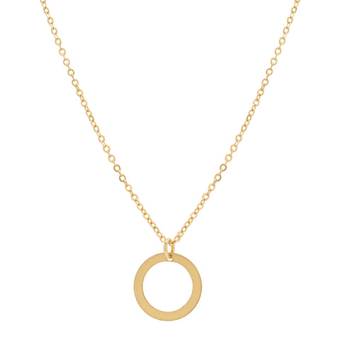 14k Solid Gold Circle Cutout Necklace -  - Necklaces - Ofina