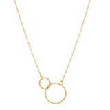 14k Solid Gold Duo Circle Necklace - Large - Necklaces - Ofina