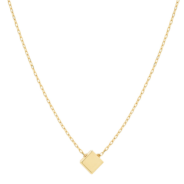 14k Solid Gold Square Necklace -  - Necklaces - Ofina