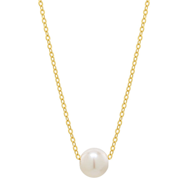 Floating Pearl Necklace on Thin Chain -  - Necklaces - Ofina