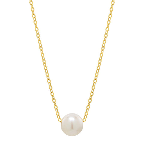 Floating Pearl Necklace on Thin Chain -  - Necklaces - Ofina