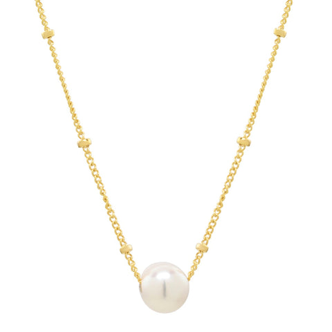 Floating Pearl Necklace on Ball Chain -  - Necklaces - Ofina