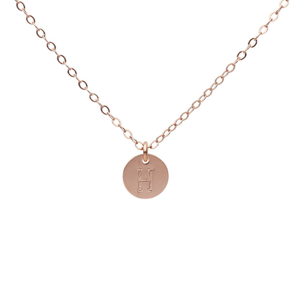 Monogram Necklace on Regular Chain - Rosegold / I - Necklaces - Ofina