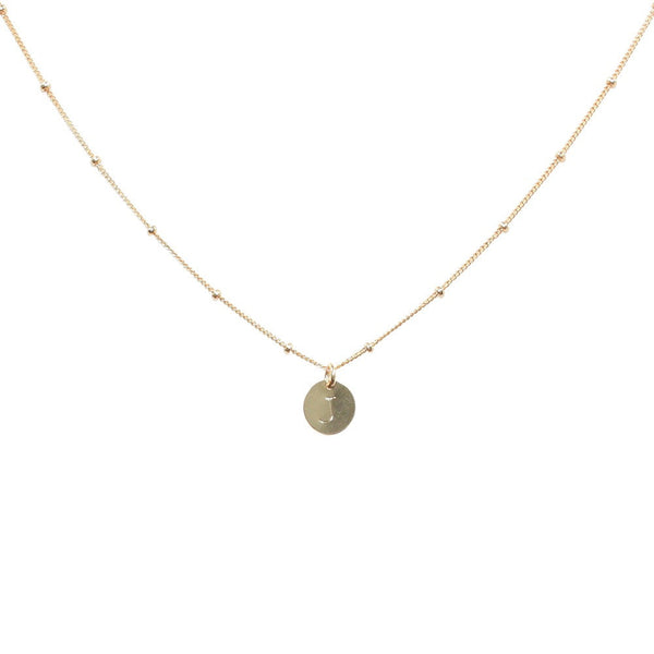 Monogram Necklace on Ball Chain - Gold / A - Necklaces - Ofina