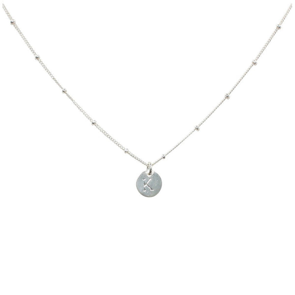 Monogram Necklace on Ball Chain - Silver / A - Necklaces - Ofina