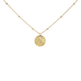 Brushed Disc on Ball Chain Necklace - Gold / Tiny Disc - Necklaces - Ofina