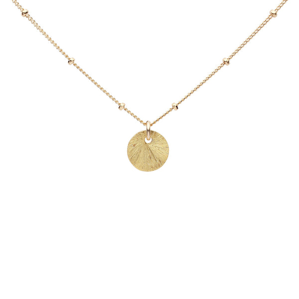Brushed Disc on Ball Chain Necklace - Gold / Tiny Disc - Necklaces - Ofina