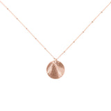 Brushed Disc on Ball Chain Necklace - Rosegold / Medium Disc - Necklaces - Ofina