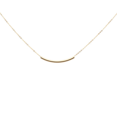 Curved Tube Necklace - Gold - Necklaces - Ofina