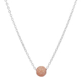 Single Stardust Ball Necklace - Rosegold Ball l Silver Chain - Necklaces - Ofina