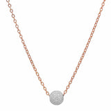 Single Stardust Ball Necklace - Silver Ball l Rosegold Chain - Necklaces - Ofina
