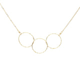 Triple Diamond Cut Circles Necklace - Gold - Necklaces - Ofina