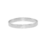 Thick Hammered Band Ring - Silver / 3 - Rings - Ofina