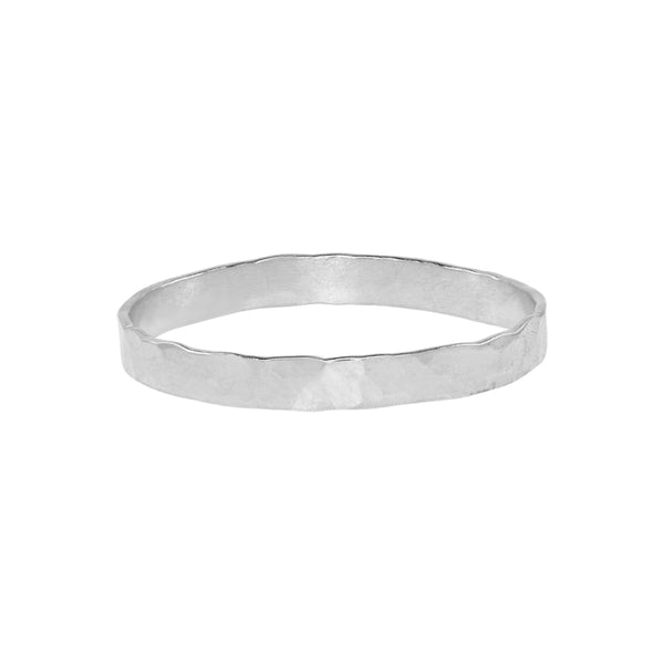 Thick Hammered Band Ring - Silver / 3 - Rings - Ofina