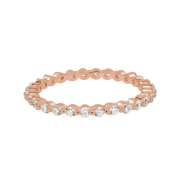 CZ All Around Band Ring - Rosegold / 5 - Rings - Ofina