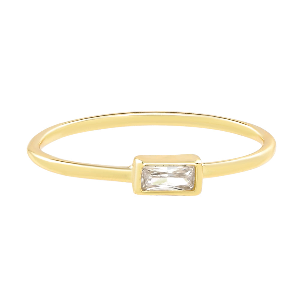 White Gold Horizontal Baguette Diamond Ring in 14KT Gold dr1031 -  Reflections Fine Jewelry