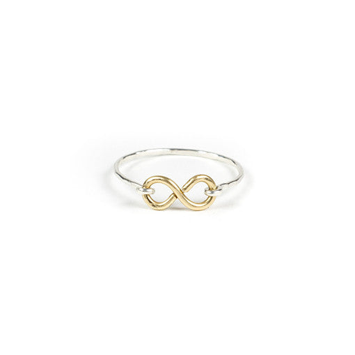Infinity Ring - Gold Infinity l Silver Band / 4 - Rings - Ofina