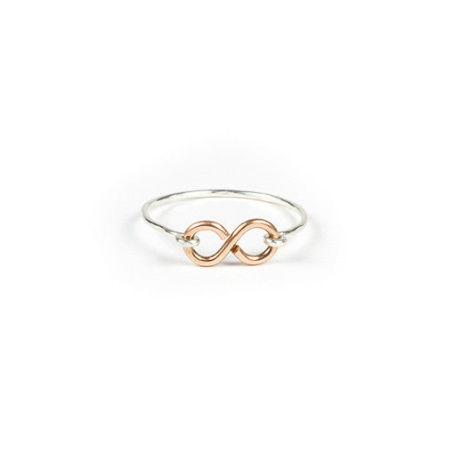 Infinity Ring - Rosegold Infinity l Silver Band / 4 - Rings - Ofina