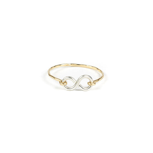 Infinity Ring - Silver Infinity l Gold Band / 4 - Rings - Ofina