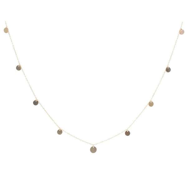 Multi Discs Long Necklace - Gold - Necklaces - Ofina