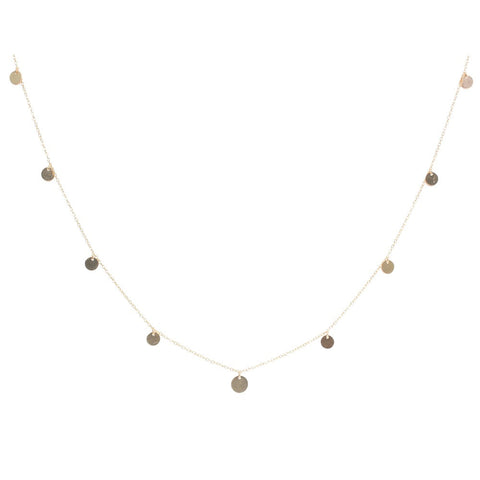 Multi Discs Long Necklace - Gold - Necklaces - Ofina