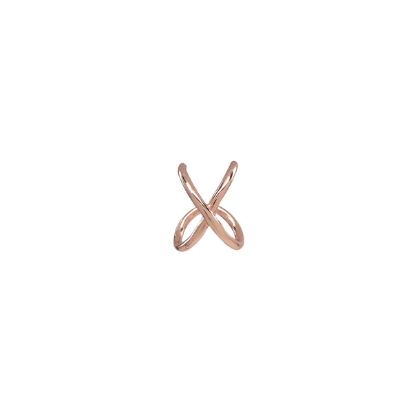 X Ear Cuff - Rose Gold - Earrings - Ofina