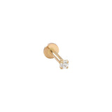 14k CZ Prong Flat Back Earring - Gold / Tiny - Earrings - Ofina