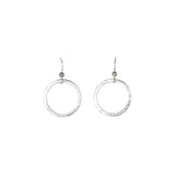 SALE - Brushed Hoop Earring - Silver / Medium - Earrings - Ofina