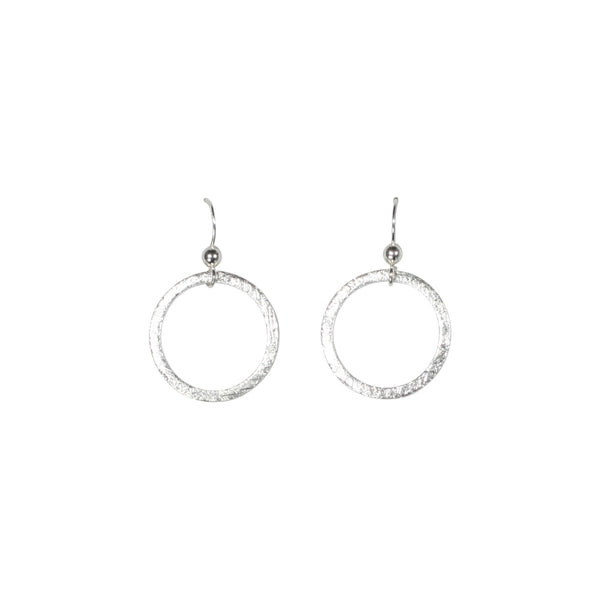 SALE - Brushed Hoop Earring - Silver / Medium - Earrings - Ofina