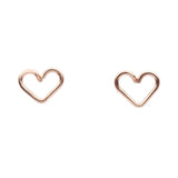 Heart Wirewrapped Studs - Rose Gold - Earrings - Ofina