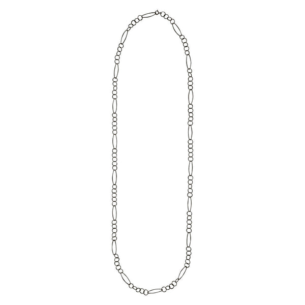 Multi-Interlocking Diamond Cut & Marquise Necklace - Gunmetal - Necklaces - Ofina