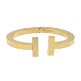 Open Thick Double Bar Cuff - Gold - Bracelets - Ofina