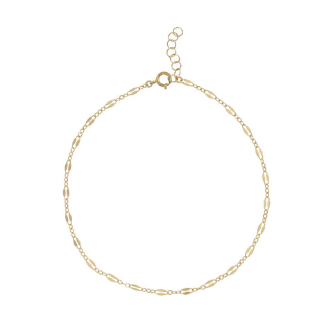Geometric Cable Chain Anklet - Gold / 8 - Bracelets - Ofina
