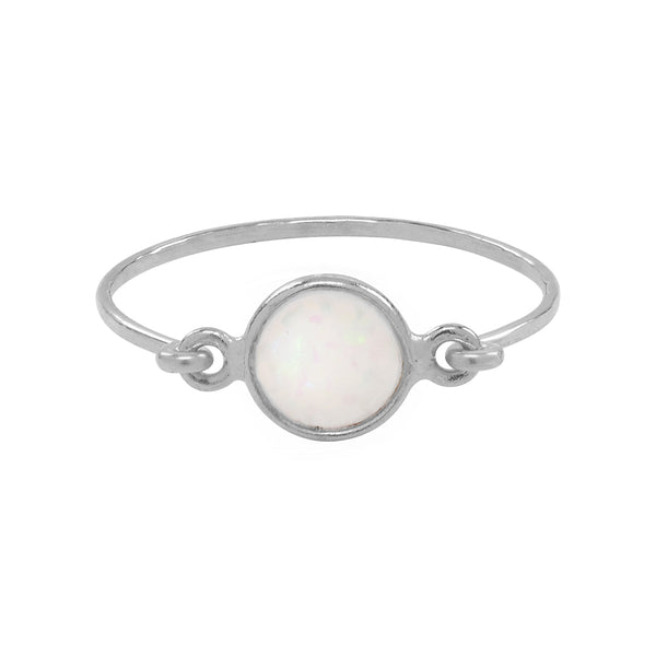 Circle Opal Ring - Silver / 5 - Rings - Ofina