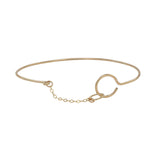 Double Circle with Chain Bracelet - Gold - Bracelets - Ofina