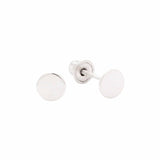 10k Solid Gold Tiny Circle Studs - 4mm / White Gold - Earrings - Ofina