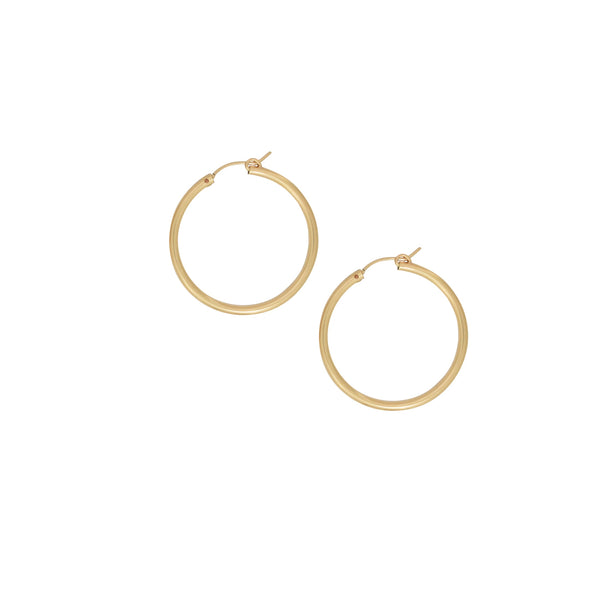 Tube Hoops - Gold / Medium - Earrings - Ofina