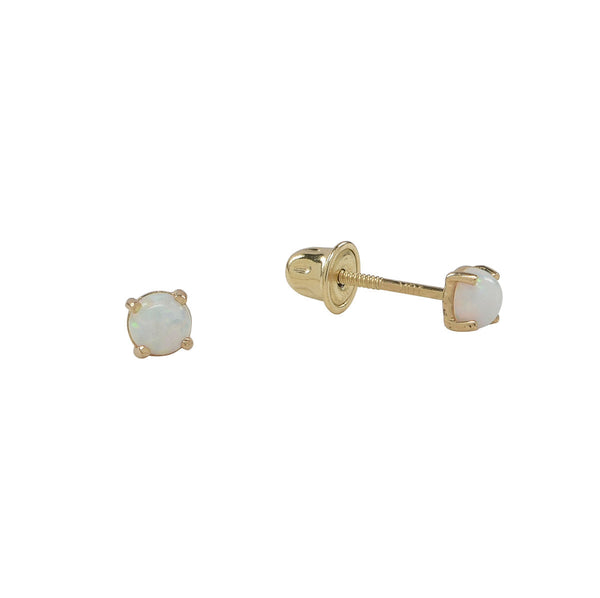 10k Solid Gold Opal Studs - Yellow Gold - Earrings - Ofina