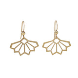 Art Deco Fan Earrings - Gold - Earrings - Ofina