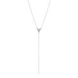 Opal Y-Drop Necklace - Silver - Necklaces - Ofina