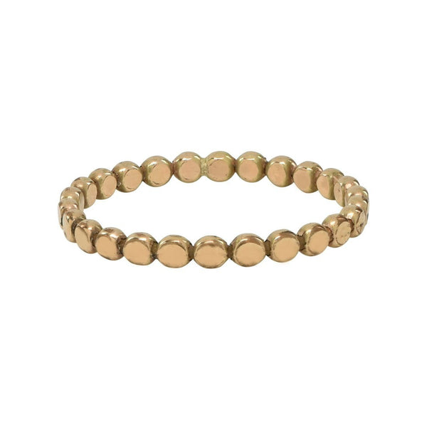 Beaded Stacking Ring - Flat / Gold / 4 - Rings - Ofina