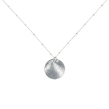 Brushed Disc on Ball Chain Necklace - Silver / Large Disc - Necklaces - Ofina