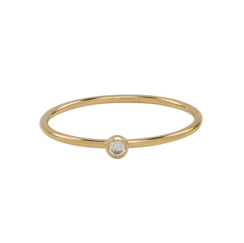 Solitaire CZ Ring - Gold / 5 - Rings - Ofina