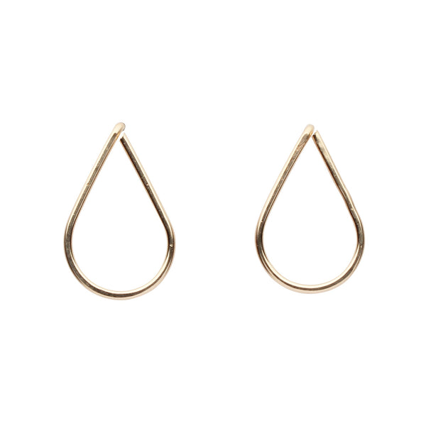 Teardrop Wirewrapped Studs - Gold / Small - Earrings - Ofina