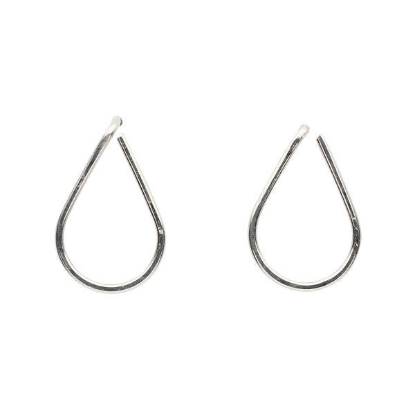 Teardrop Wirewrapped Studs - Silver / Small - Earrings - Ofina