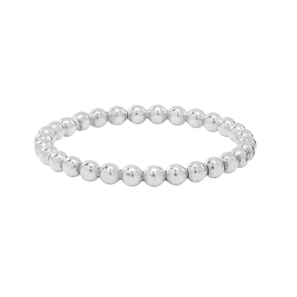 Beaded Stacking Ring - Round / Silver / 4 - Rings - Ofina