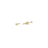 Tiny Circle Studs - Gold - Earrings - Ofina