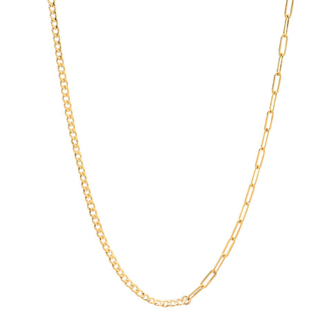 Split Curb & Oval Chain Necklace -  - Necklaces - Ofina